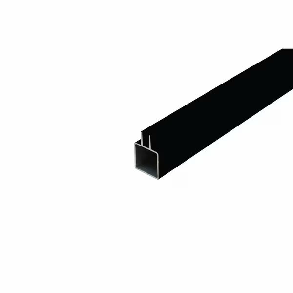 Centered Captive Fin Extrusion for 1/4in Panel Panel  Black, 24in L x 1in W x 1in H, Eztube, Mfr#: 100-255S BK 2
